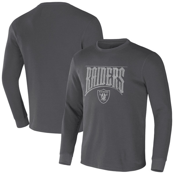 Men's Las Vegas Raiders X Darius Rucker Collection Charcoal Long Sleeve Thermal T-Shirt